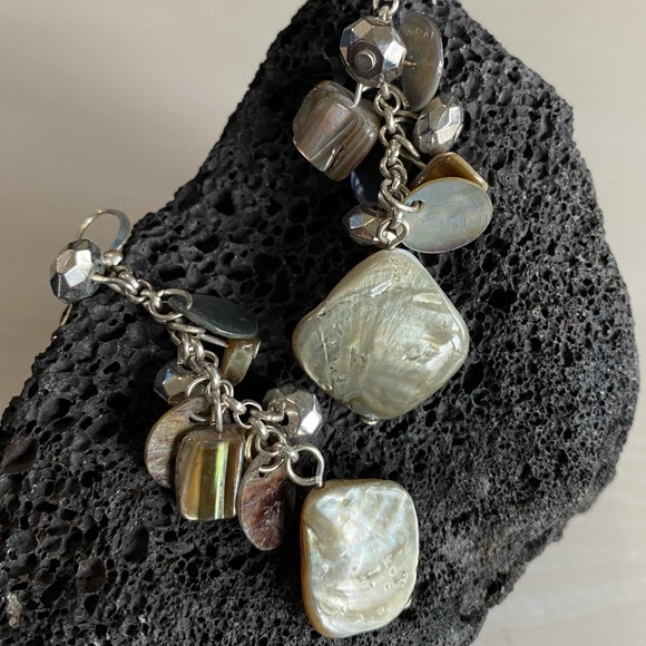 MOONSTONE SEASHELL DANGLE STONE GEMS BEADED DANGLE HOOK EARRINGS HEALING STONES - Picture 5 of 5